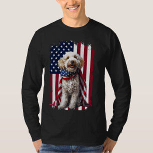 Labradoodle Dog American Flag 4th Of July Labradoo T-Shirt