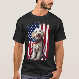 Labradoodle Dog American Flag 4th Of July Labradoo T-Shirt