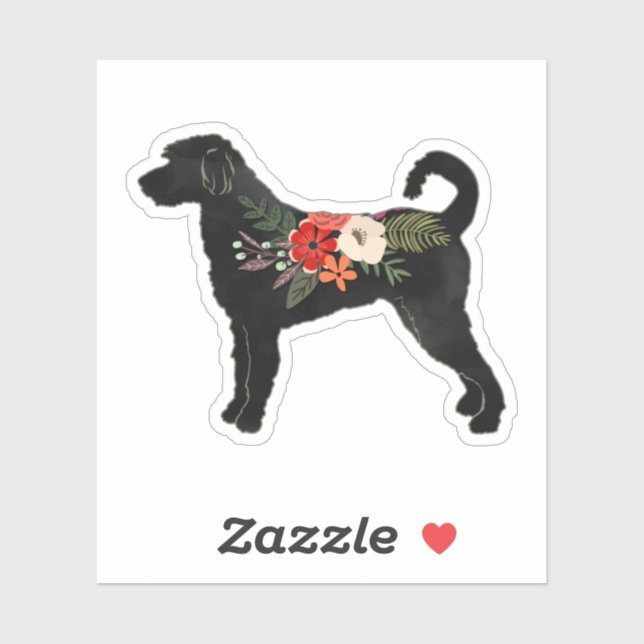 Labradoodle  Dog Breed Boho Floral Silhouette (Sheet)