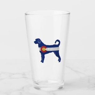 Labradoodle Dog Breed Silhouette Colorado Flag Glass