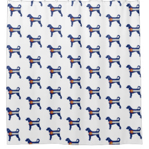 Labradoodle Dog Breed Silhouette Colorado Flag Shower Curtain
