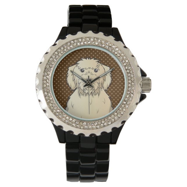 Labradoodle Dog Cartoon Paws Watch (Front)