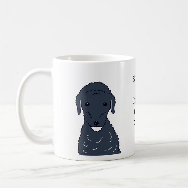 Labradoodle Dog Coffee First Funny Illustration Mug (Left)