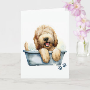 Labradoodle Dog Folded Greeting Card