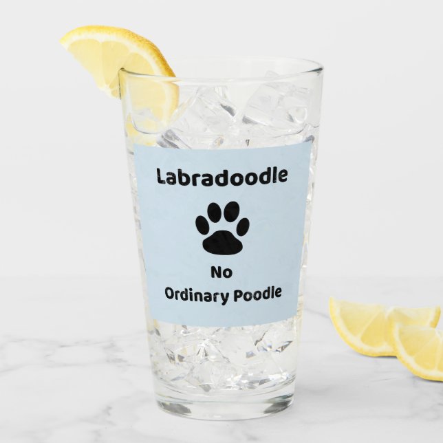 Labradoodle Dog Glass Gift (Front Ice)