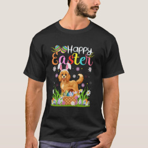 Labradoodle Dog Happy Easter Egg Hunt Bunny Ear Ea T-Shirt