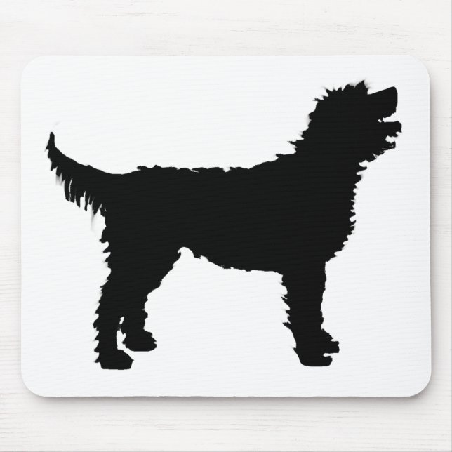 Labradoodle Dog (in black) Mouse Mat (Front)
