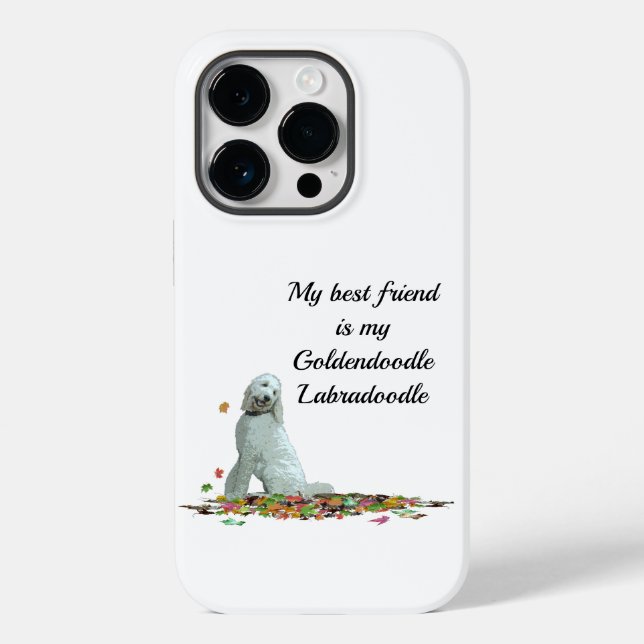 Labradoodle Dog In Leaves Cell Phone Case (Back)
