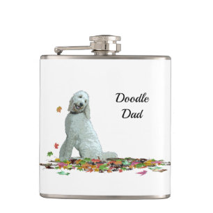 Labradoodle Dog In Leaves Drink Flask