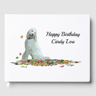 Labradoodle Dog In Leaves Guest Book