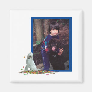 Labradoodle Dog In Leaves Photo Magnet