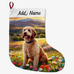 Labradoodle Dog Large Christmas Stocking