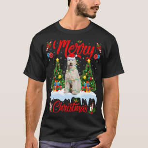 Labradoodle Dog Lights Xmas Tree Santa Labradoodle T-Shirt