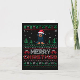 Labradoodle Dog Lovers Santa Hat Christmas Tree Li Card