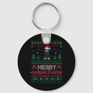 Labradoodle Dog Lovers Santa Hat Christmas Tree Li Key Ring