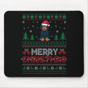 Labradoodle Dog Lovers Santa Hat Christmas Tree Li Mouse Mat