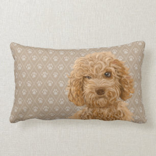 Labradoodle Dog Lumbar Pillow Yellow