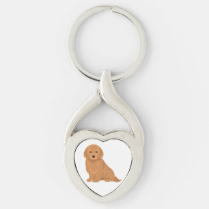 Labradoodle dog mix key ring