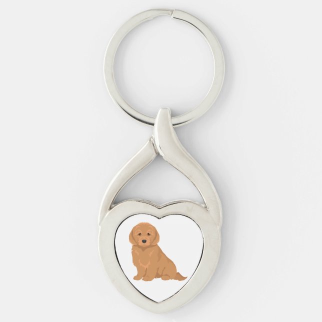 Labradoodle dog mix key ring (Front)