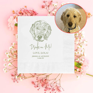 Labradoodle Dog Personalised Drinks on Me Napkin
