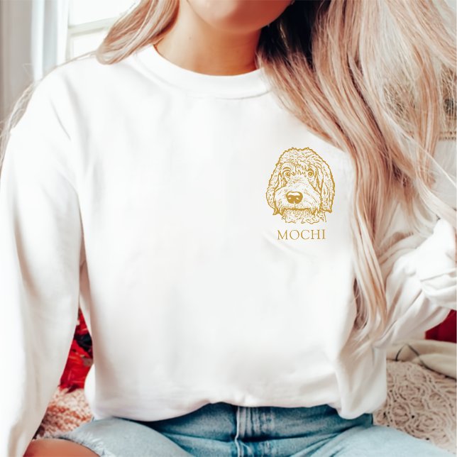 Labradoodle Dog Personalised Hand Drawing Sweatshirt (Creator Uploaded)