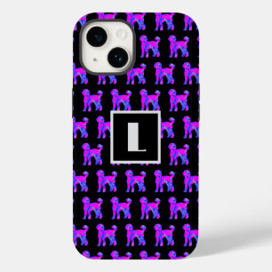 Labradoodle Dog Pink Blue Silhouette Mono Black Case-Mate iPhone 14 Case