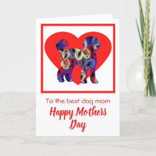Labradoodle Dog Red Heart Mother’s Day Card