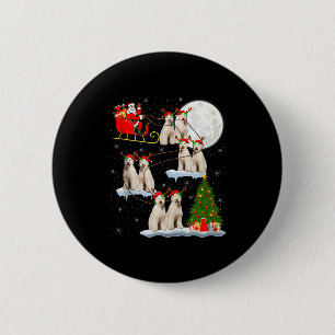 Labradoodle Dog Santa Sleigh Flying Funny Magical 6 Cm Round Badge
