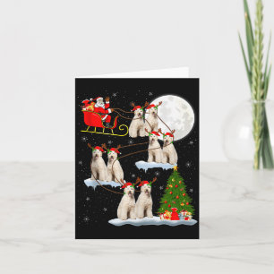 Labradoodle Dog Santa Sleigh Flying Funny Magical Card