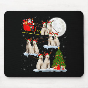 Labradoodle Dog Santa Sleigh Flying Funny Magical Mouse Mat