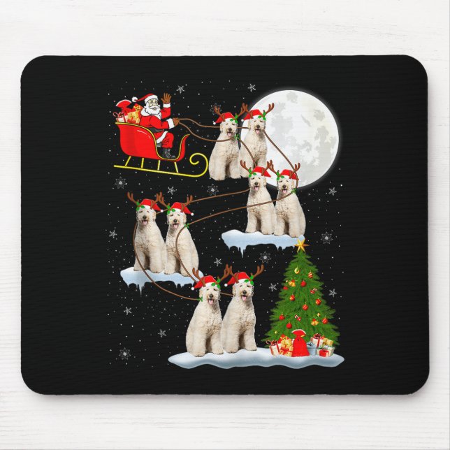 Labradoodle Dog Santa Sleigh Flying Funny Magical  Mouse Mat (Front)