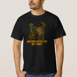 Labradoodle Dog Silhouette Fun Orange Halloween T-Shirt