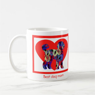 Labradoodle Dog Silhouette Valentines Day Heart Coffee Mug