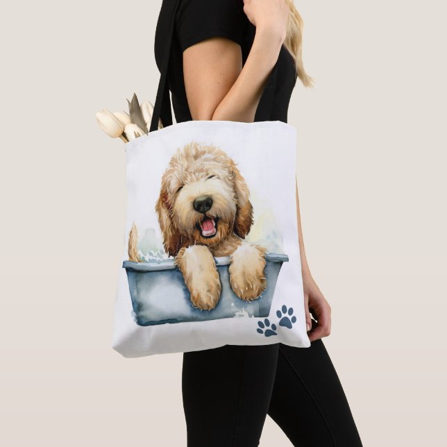 Labradoodle Dog Tote Bag (Close Up)