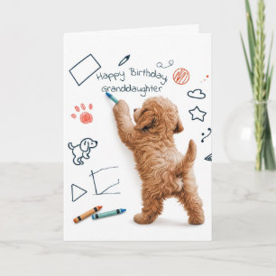 Labradoodle Doodling Birthday for Granddaughter Card