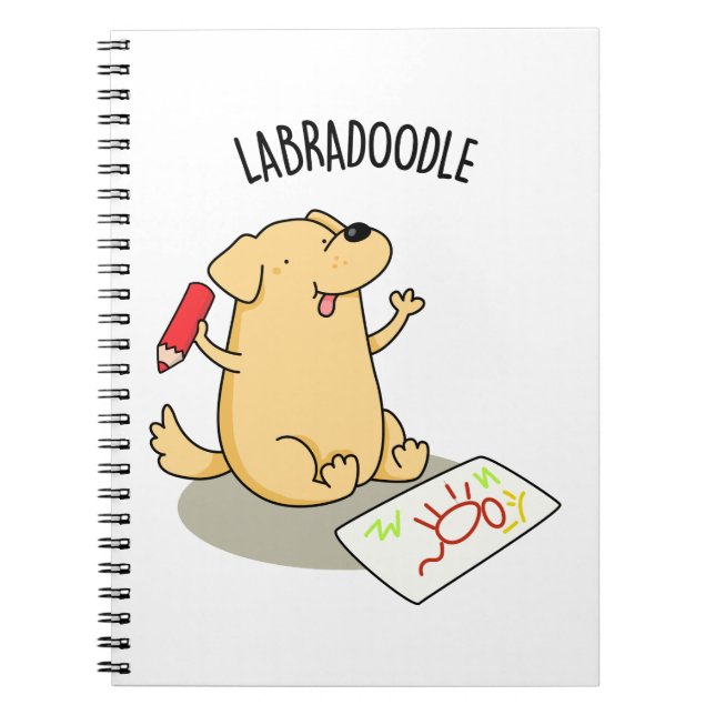 Labradoodle Funny Labrador Dog Pun Notebook (Front)