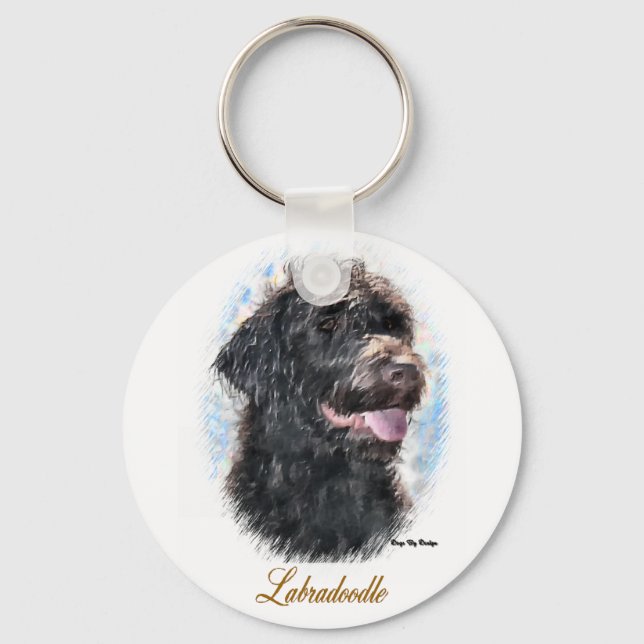 Labradoodle Gifts Key Ring (Front)
