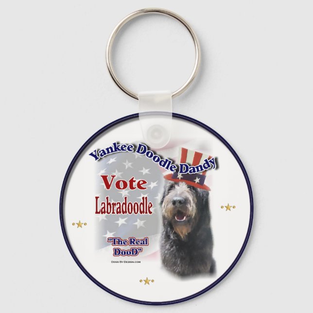 Labradoodle Gifts Key Ring (Front)