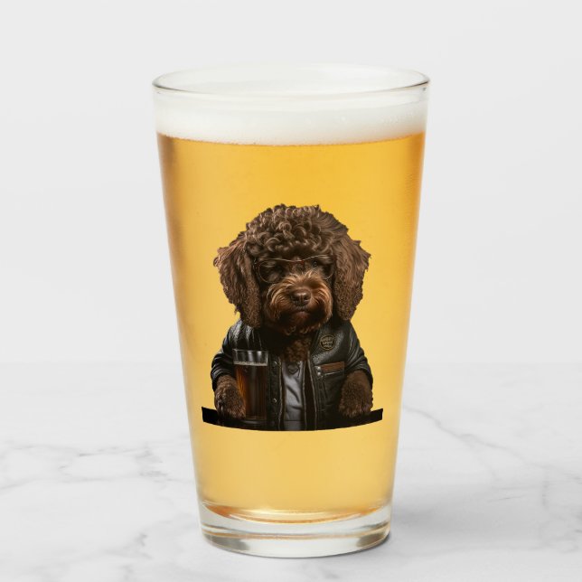 Labradoodle, goldendoodle, bernedoodle funny gift  glass (Front Filled)