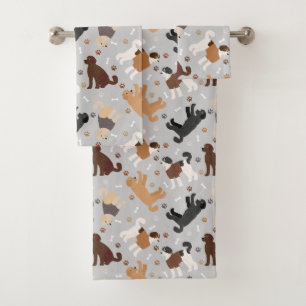 Labradoodle / Goldendoodle Bones and Paws Bath Tow Towel Set
