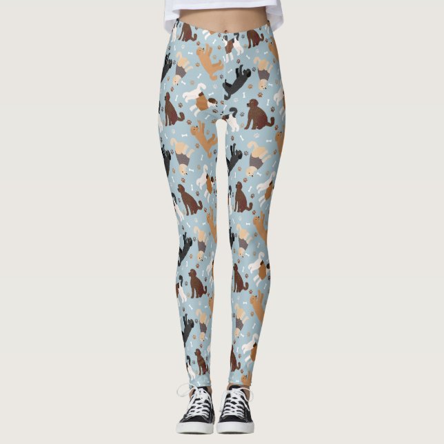 Labradoodle / Goldendoodle Bones and Paws Leggings (Front)