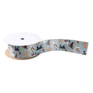 Labradoodle / Goldendoodle Bones and Paws Satin Ribbon