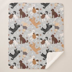 Labradoodle / Goldendoodle Bones and Paws Sherpa B Blanket