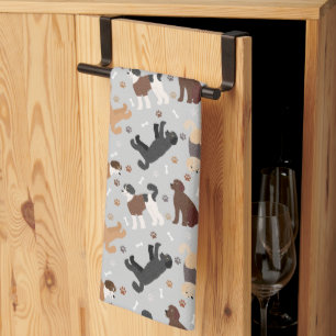 Labradoodle / Goldendoodle Bones and Paws Tea Towel