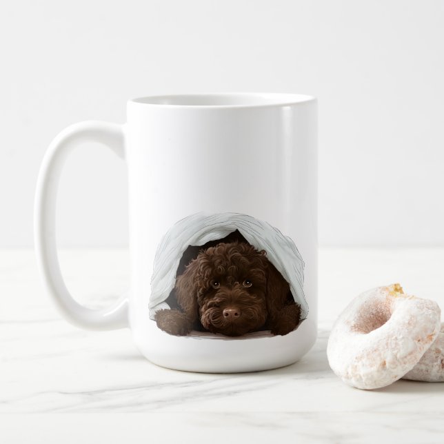 Labradoodle Goldendoodle Dog Mum Doodle Gift Tea Coffee Mug (With Donut)