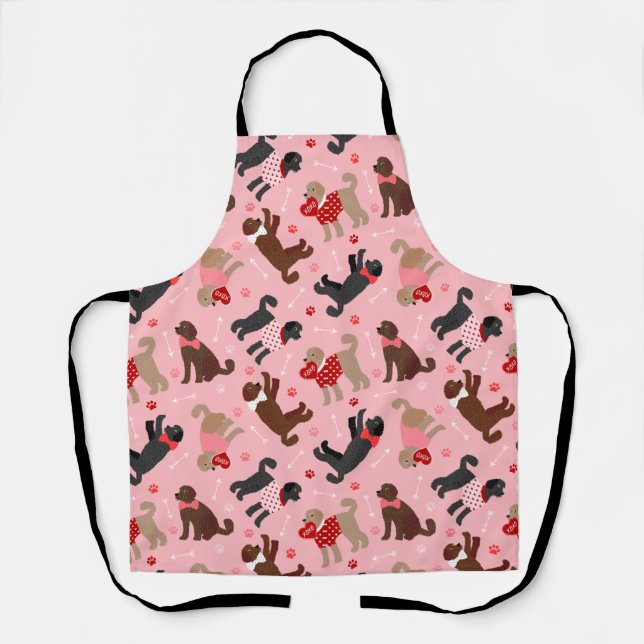 Labradoodle / Goldendoodle Valentine Pattern Apron (Front)