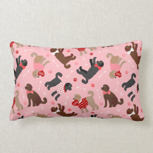 Labradoodle / Goldendoodle Valentine Pattern Lumbar Cushion