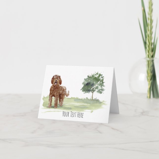 Labradoodle Greeting Card Personalised (Front)