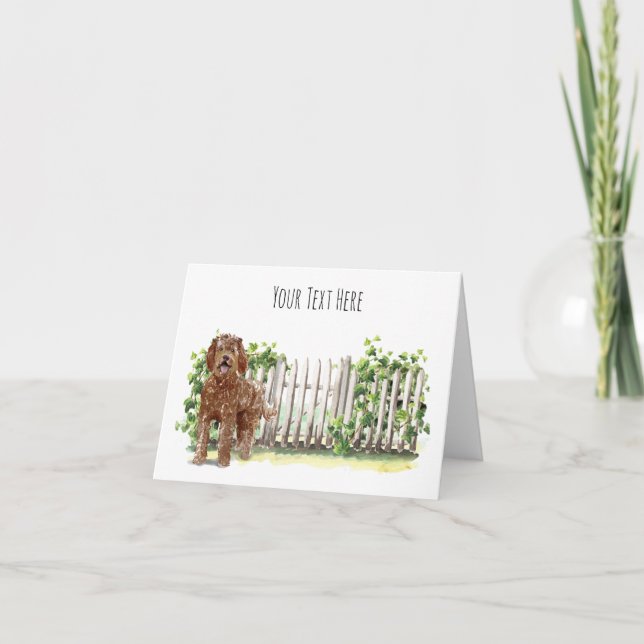 Labradoodle Greeting Card Personalised (Front)