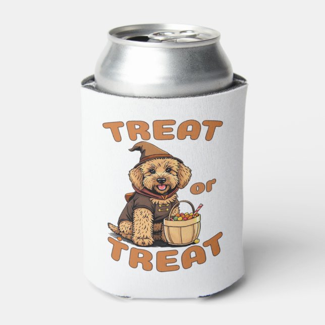 Labradoodle Halloween Dog Costume �Treat or Treat� Can Cooler (Can Front)